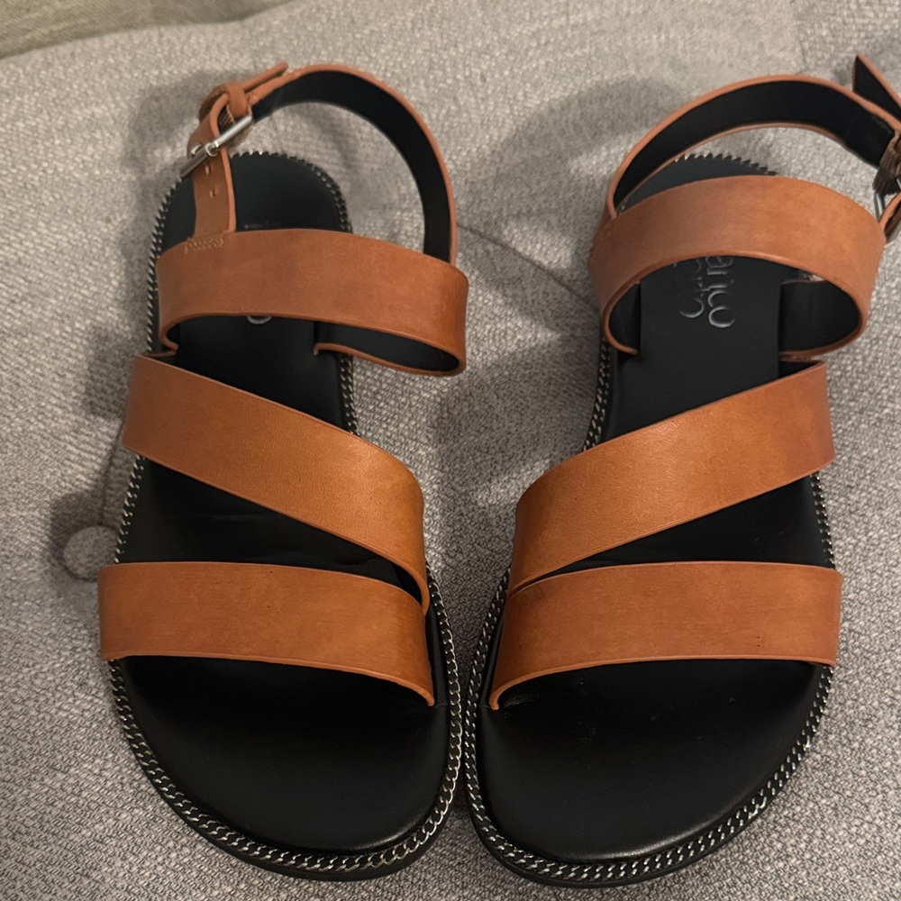 Franco Sarto Saddle Brown Strappy Sandals